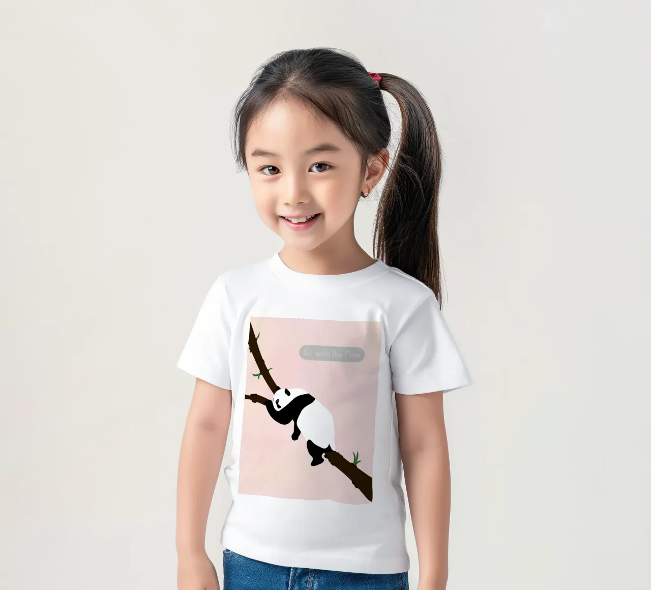 panda t-shirt bambini da natural neutral