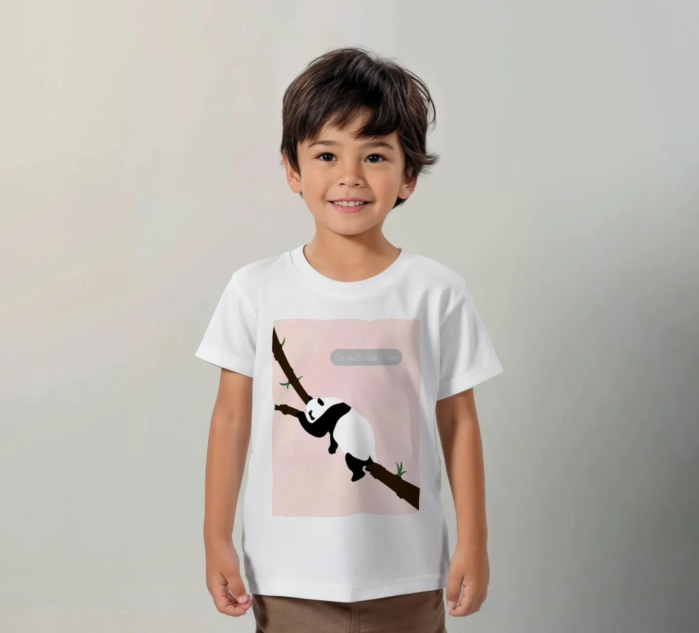 panda t-shirt bambini da natural neutral