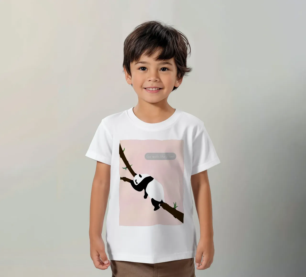 panda t-shirt bambini da natural neutral