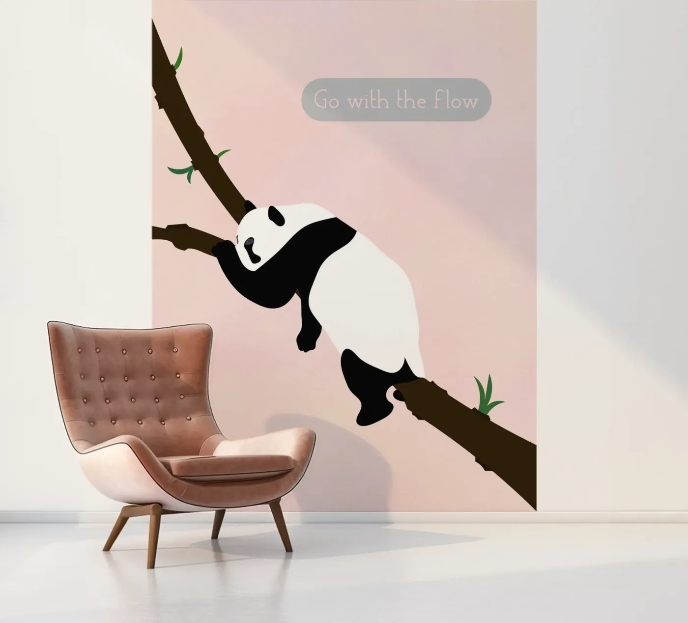 panda fotobehang van natural neutral