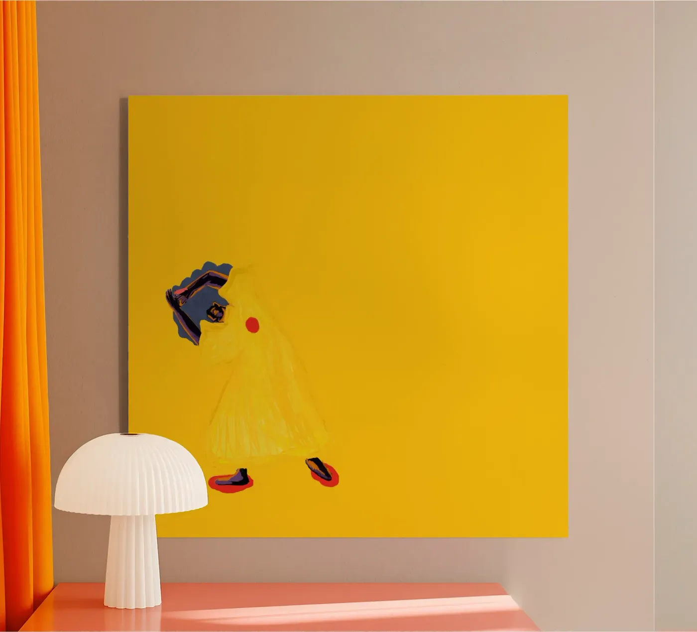 Gelber Tanz Acryl-Glas von tainah negreiros