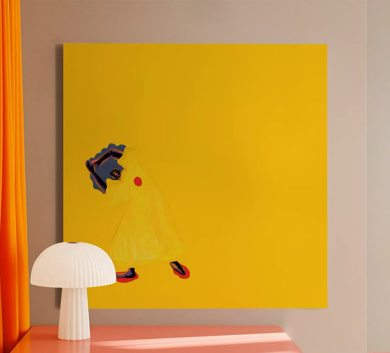 Gele dans canvas met Baklijst van tainah negreiros