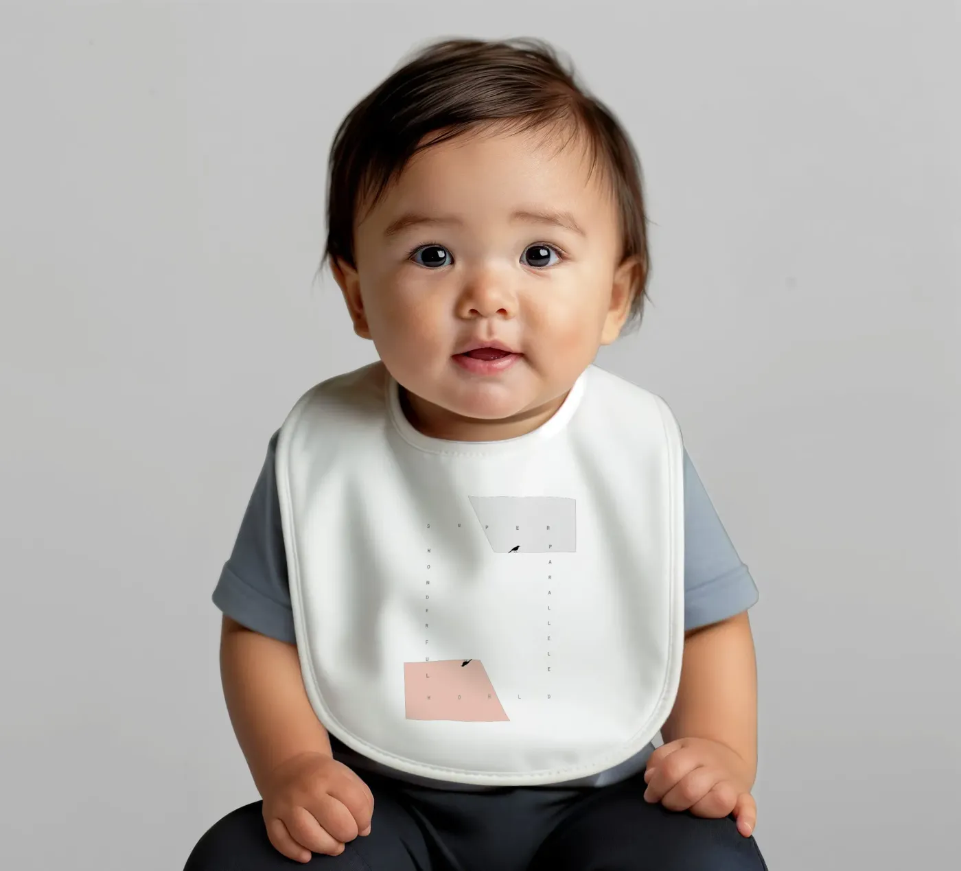 parallel birds baby bib by natural neutral