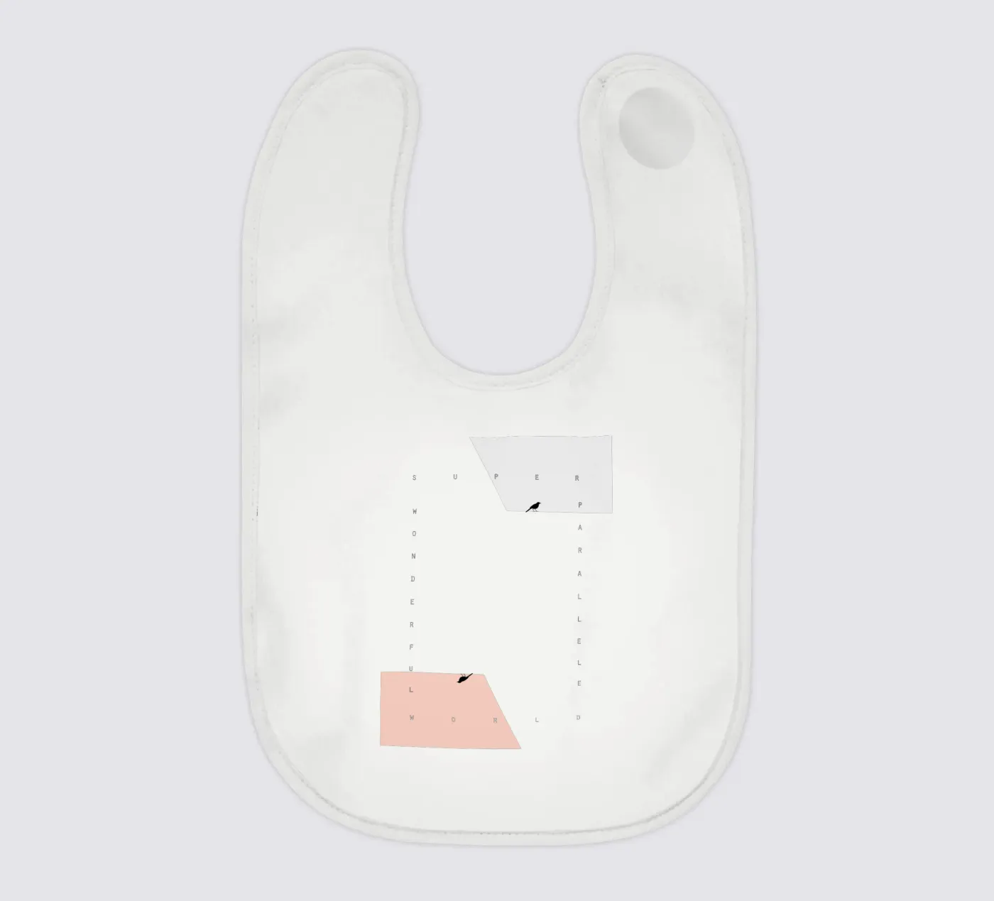 parallel birds baby bib by natural neutral