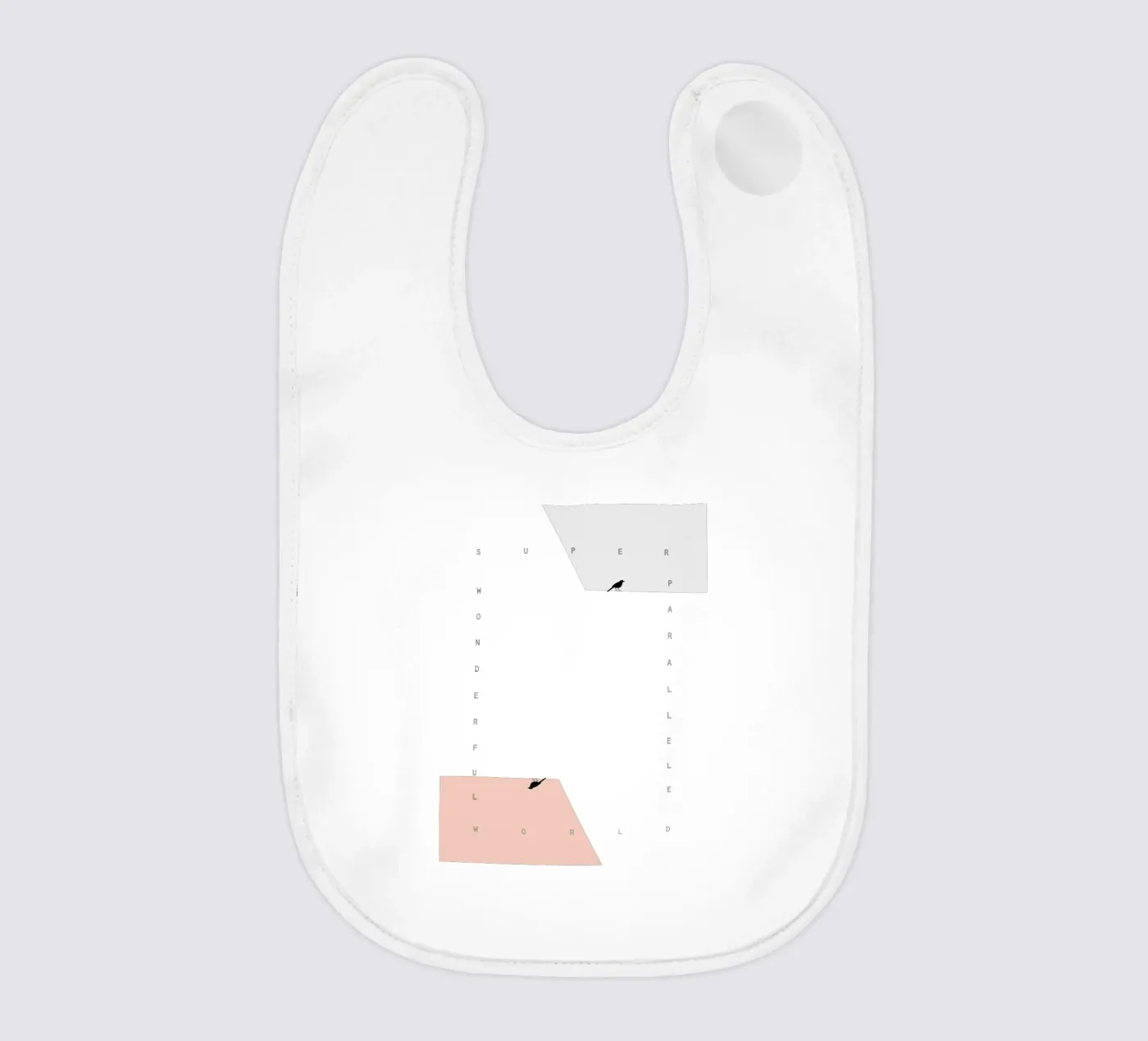 parallel birds baby bib by natural neutral