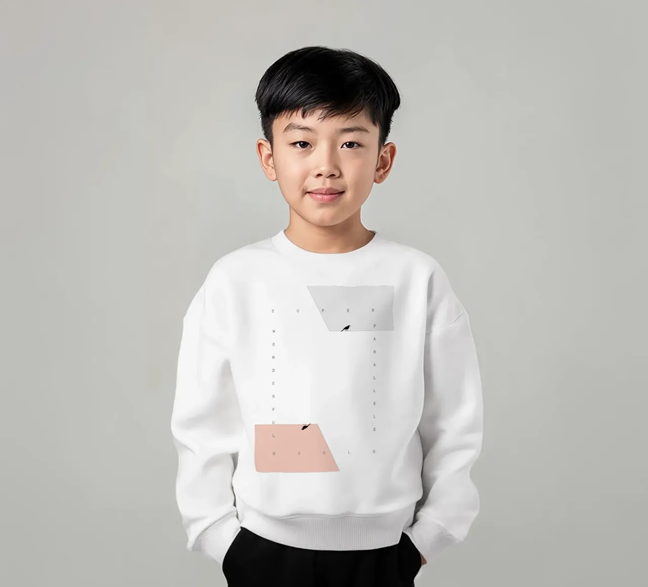 parallel birds kids sweatshirt by natural neutral