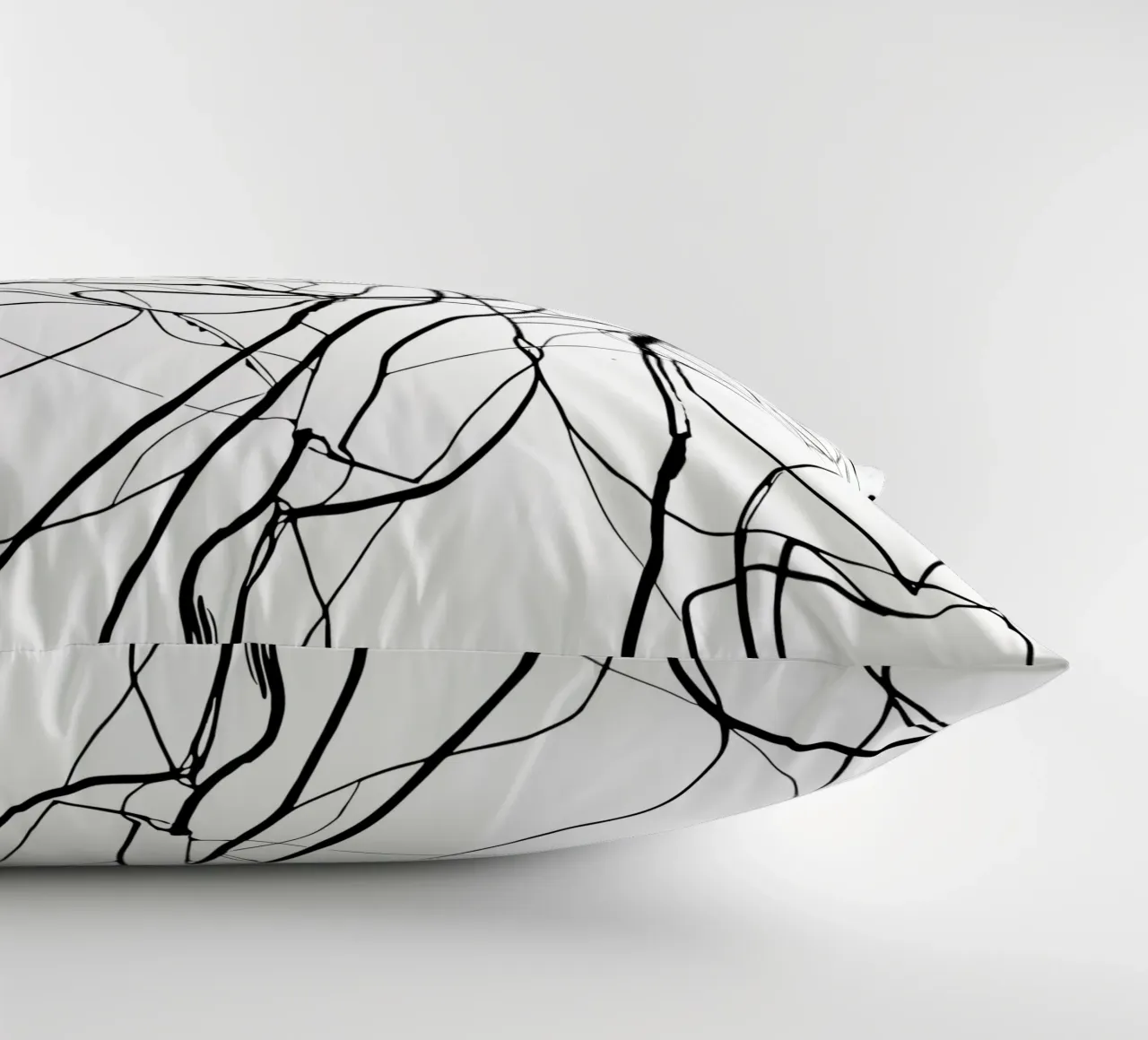 Line art with depth - abstract composition for stylish decorative cushion by Kunst und Kontrast