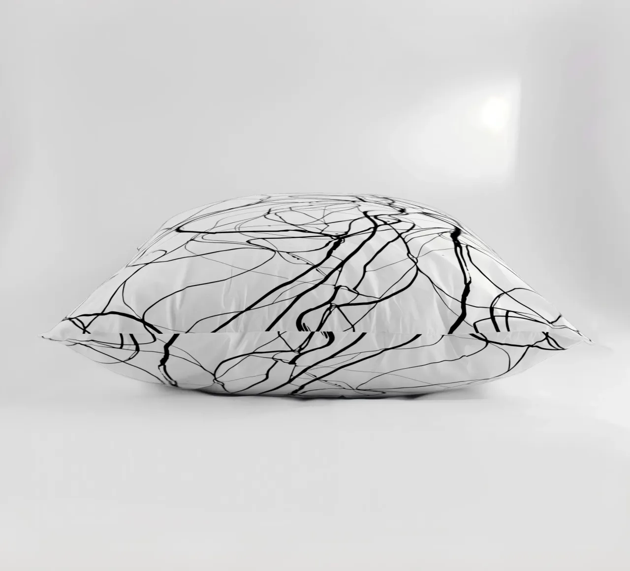 Line art with depth - abstract composition for stylish decorative cushion by Kunst und Kontrast