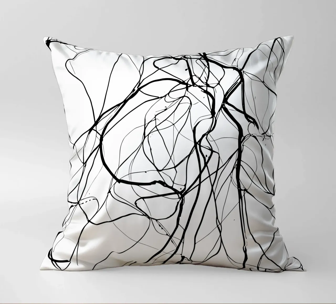 Line art with depth - abstract composition for stylish decorative cushion by Kunst und Kontrast