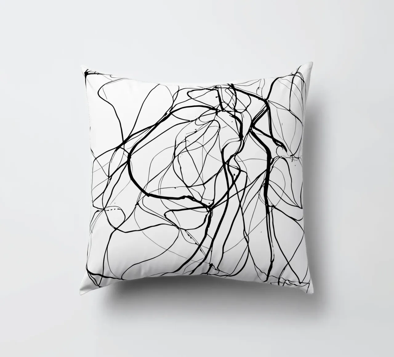 Line art with depth - abstract composition for stylish decorative cushion by Kunst und Kontrast