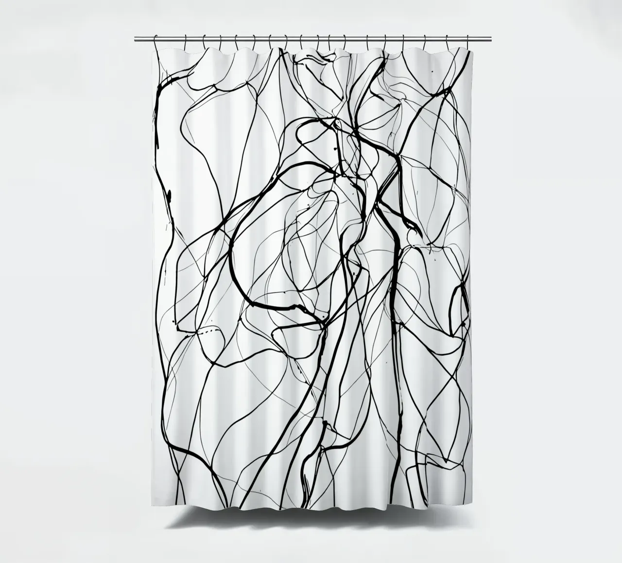 Line art with depth - abstract composition for stylish shower curtain by Kunst und Kontrast
