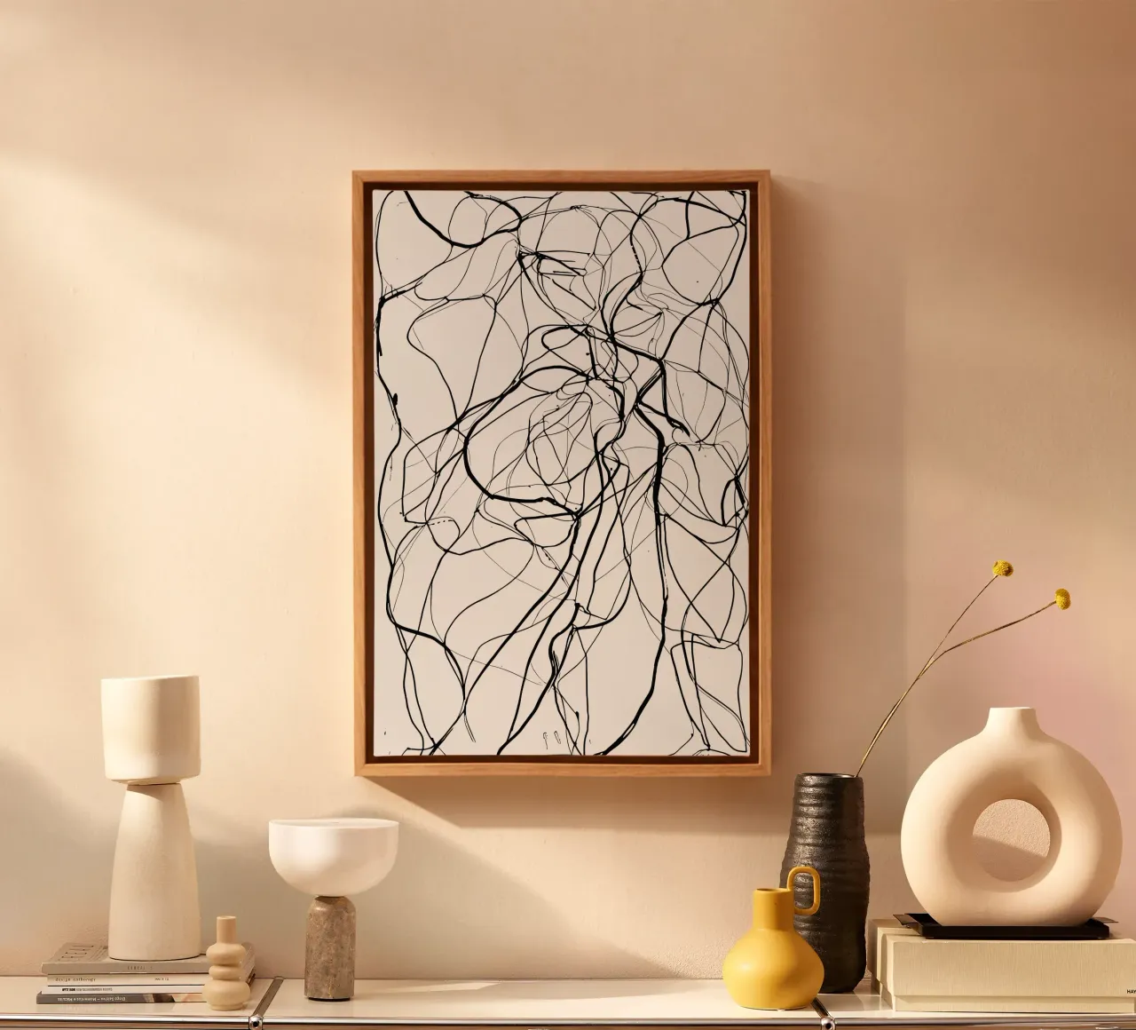 Line art with depth - abstract composition for stylish canvas by Kunst und Kontrast