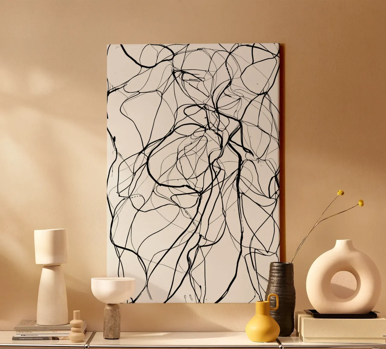 Line art with depth - abstract composition for stylish canvas by Kunst und Kontrast