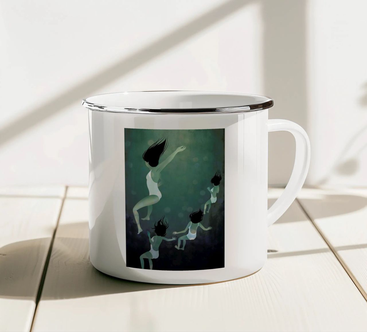 Hello Future tazza in smalto da Lesja Chernish