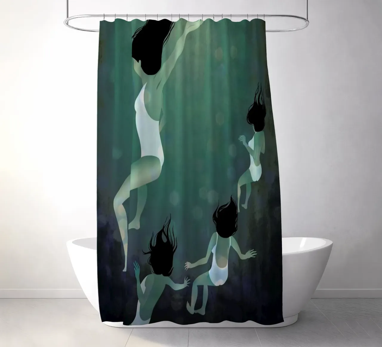 Hello Future Duschvorhang von Lesja Chernish