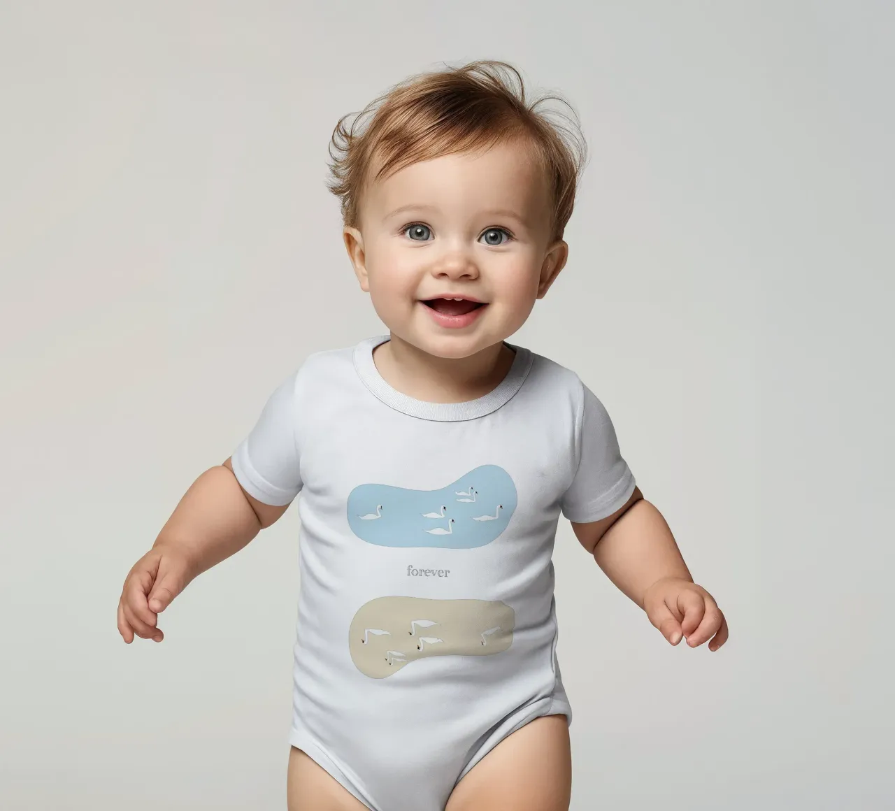 forever - swan body neonato maniche corte da natural neutral