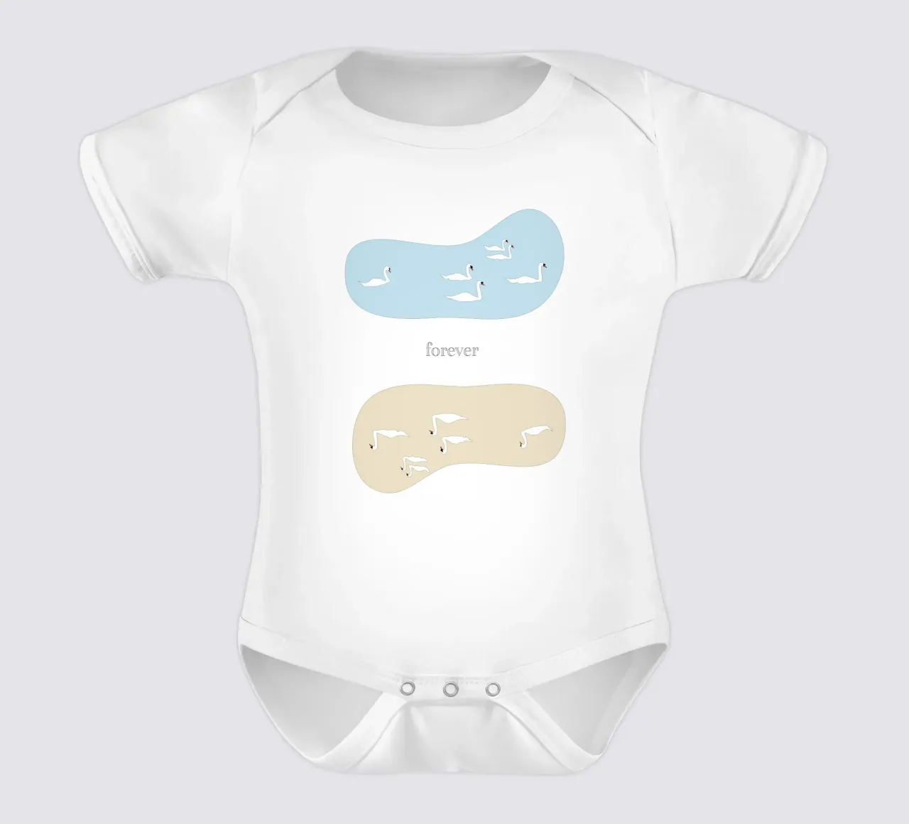 forever - swan body neonato maniche corte da natural neutral