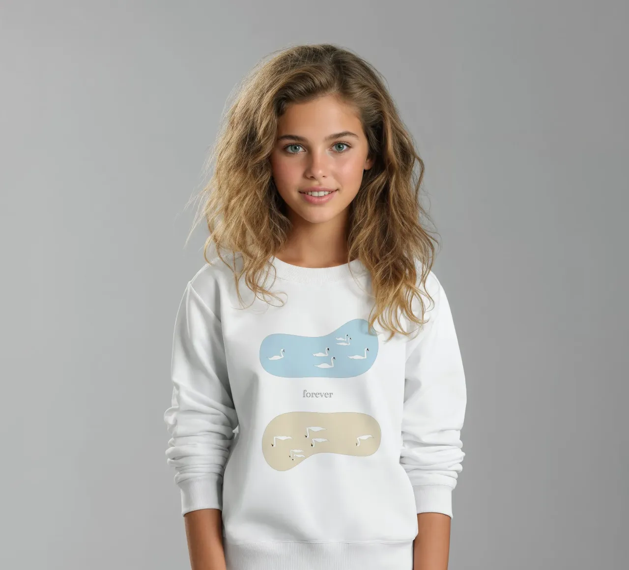 forever - swan felpa bambino da natural neutral