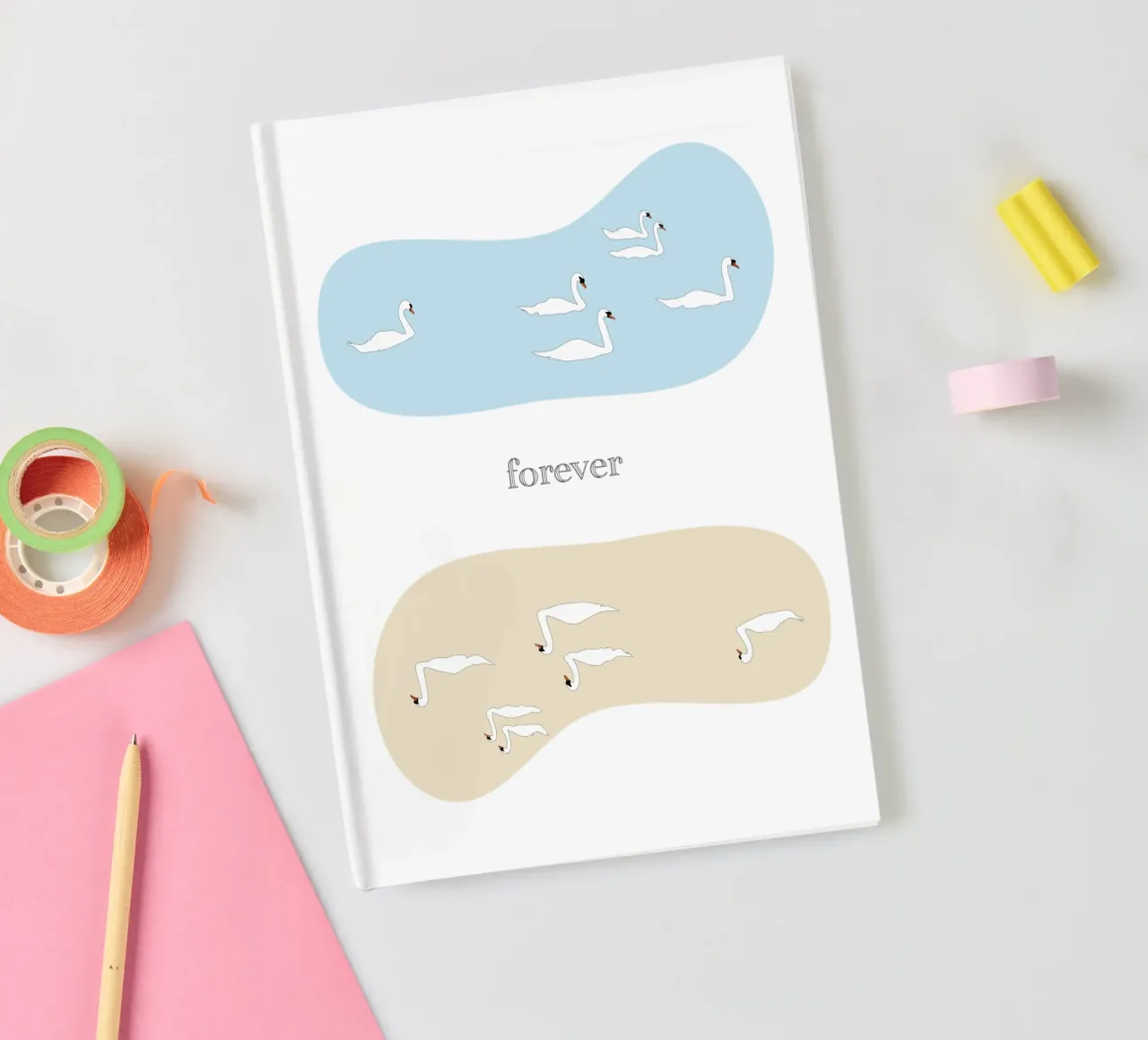 forever - swan Notizbuch von natural neutral