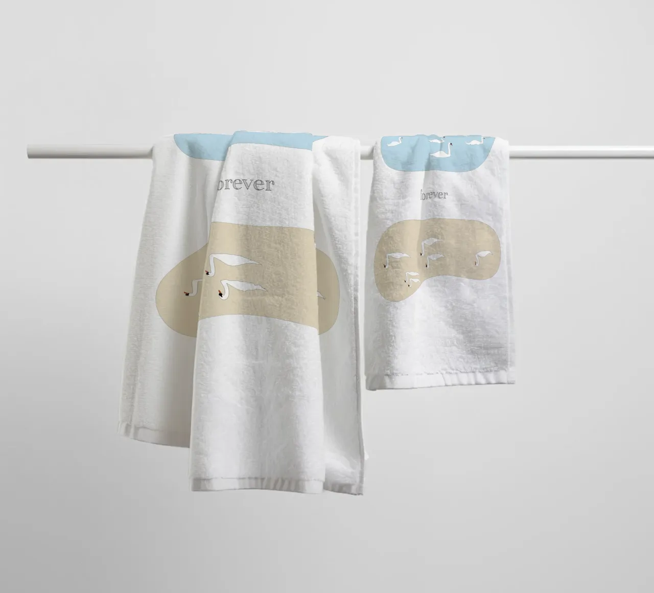 forever - swan towel by natural neutral