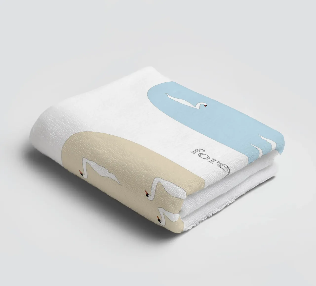 forever - swan towel by natural neutral