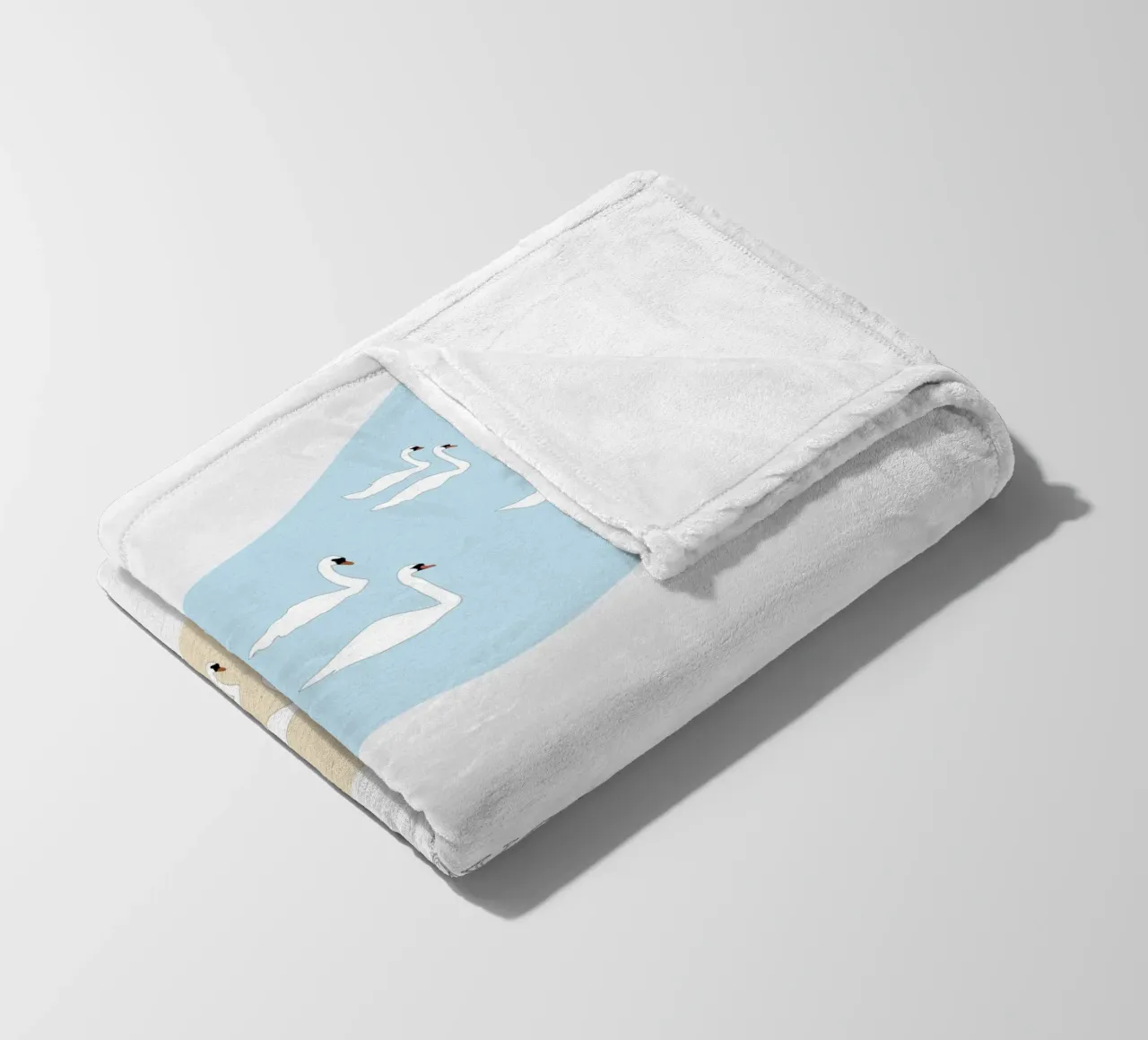 forever - swan coperta in pile da natural neutral