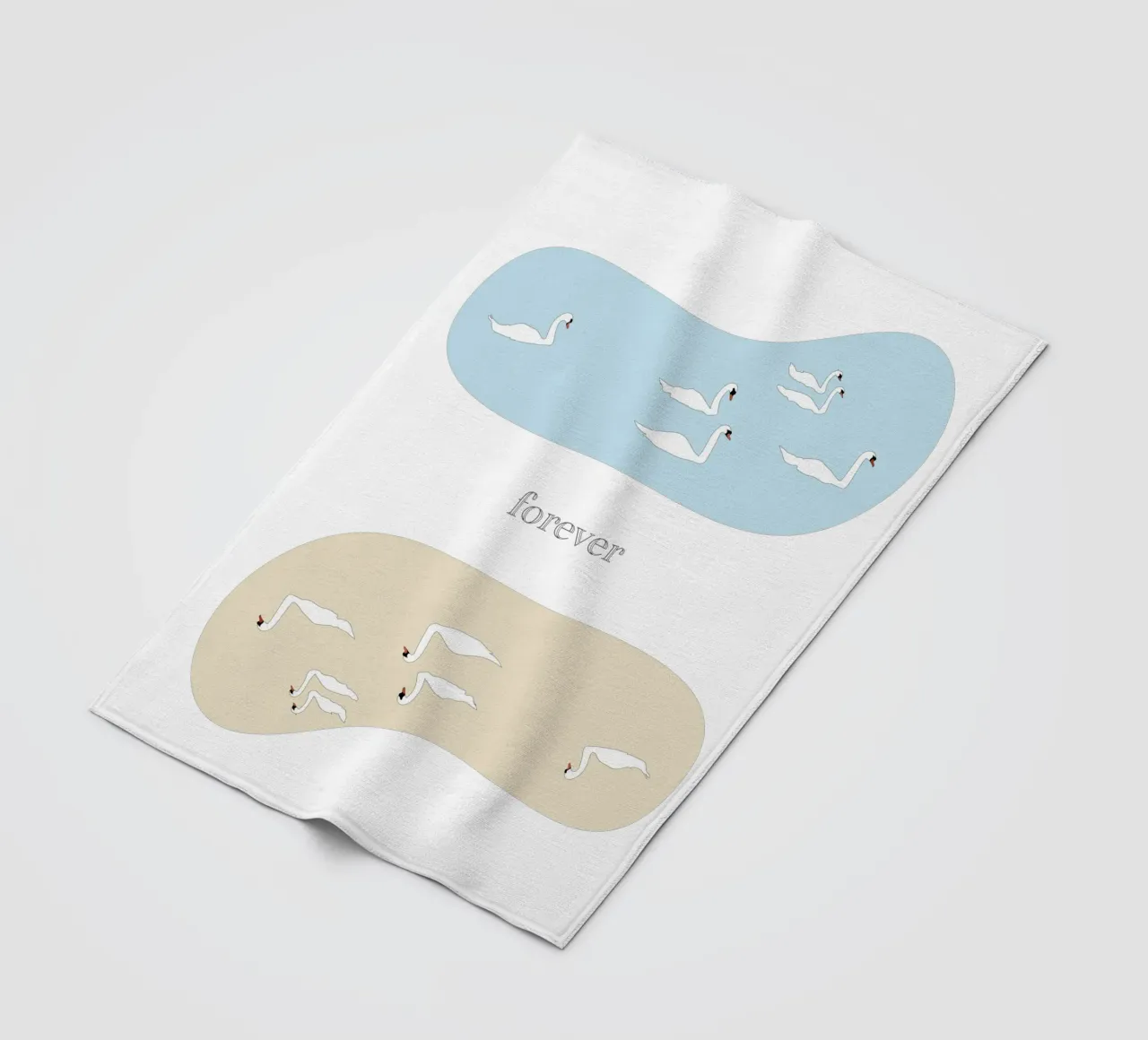 forever - swan coperta in pile da natural neutral