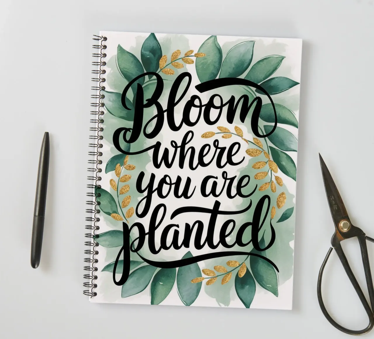 Bloom Where You Are Planted spiral notebook by logic
