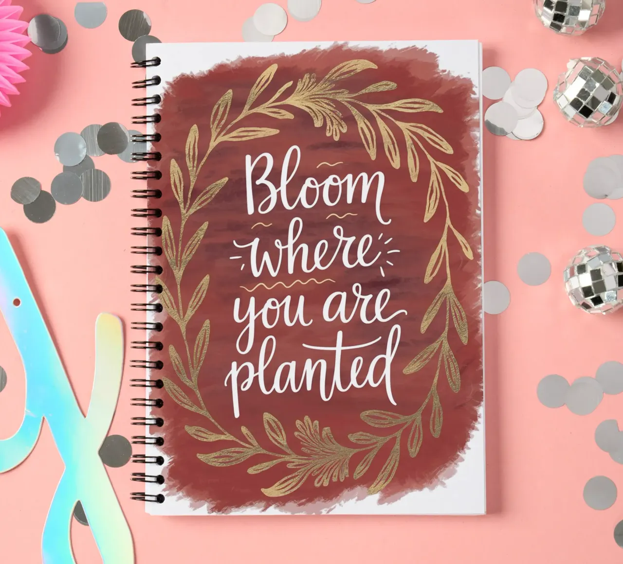 Bloom Where You Are Planted spiral notebook by logic