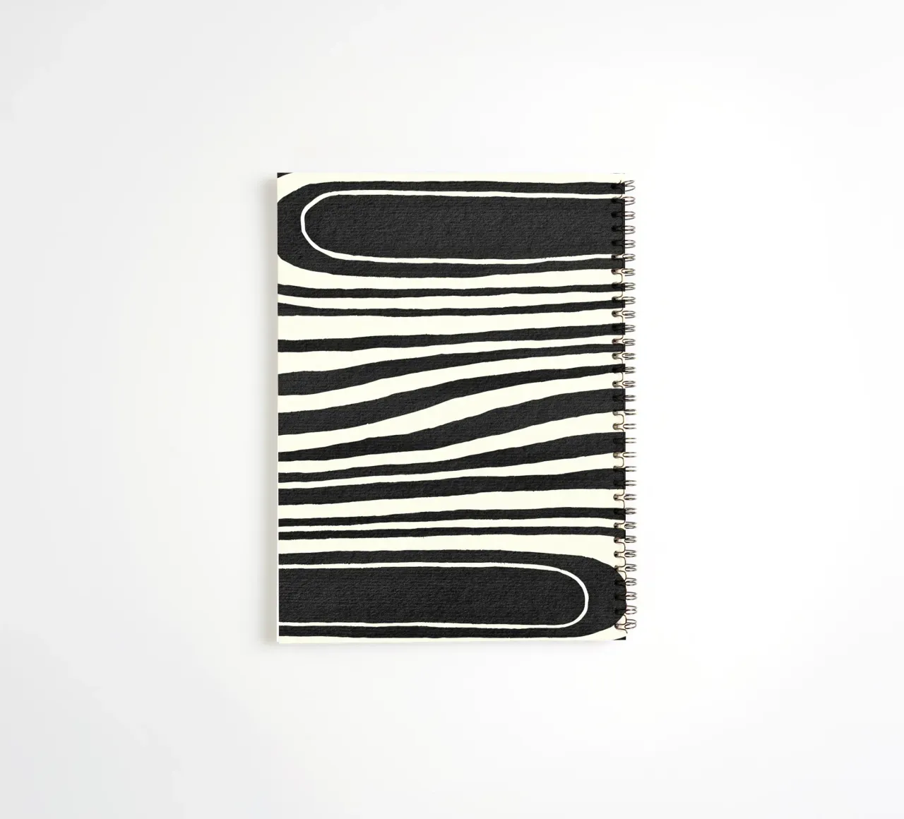 Dynamic waves - Abstract black and white art for modern spiral notebook by Kunst und Kontrast
