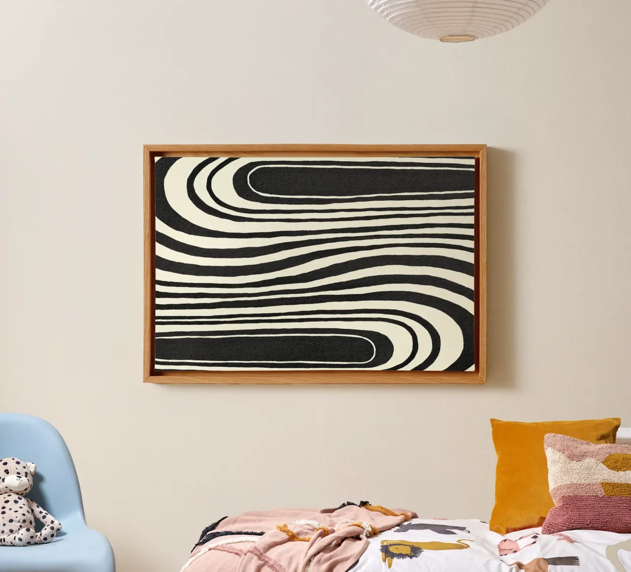 Dynamische Wellen – Abstrakte Schwarz-Weiß Kunst für moderne Leinwand von Kunst und Kontrast