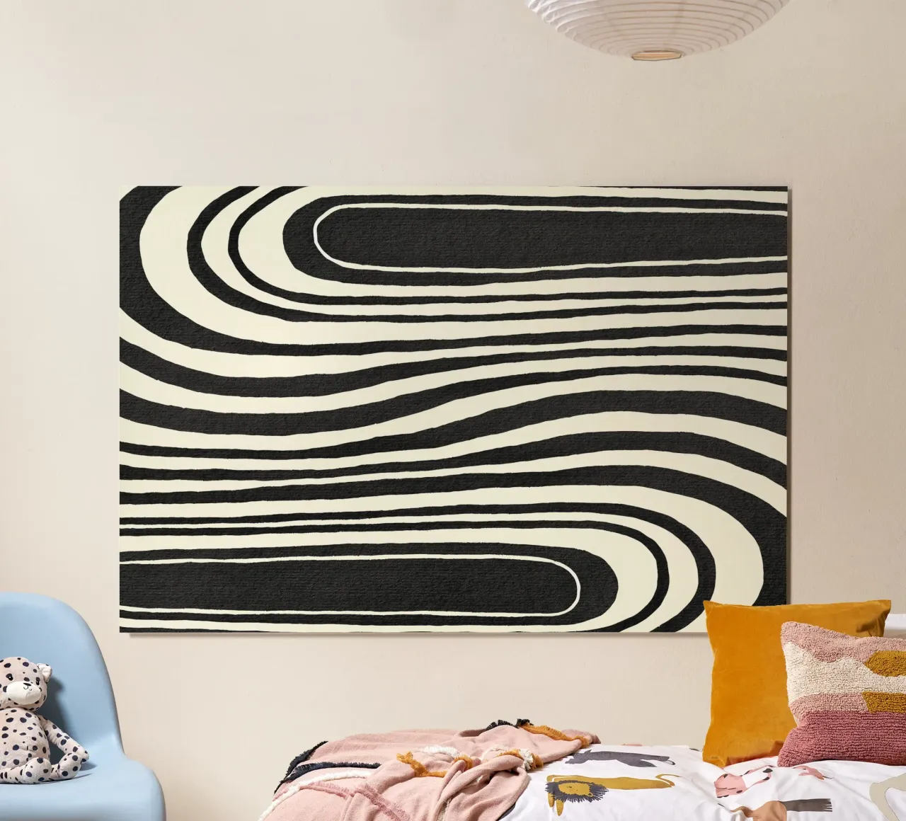 Dynamic waves - Abstract black and white art for modern hahnemühle by Kunst und Kontrast