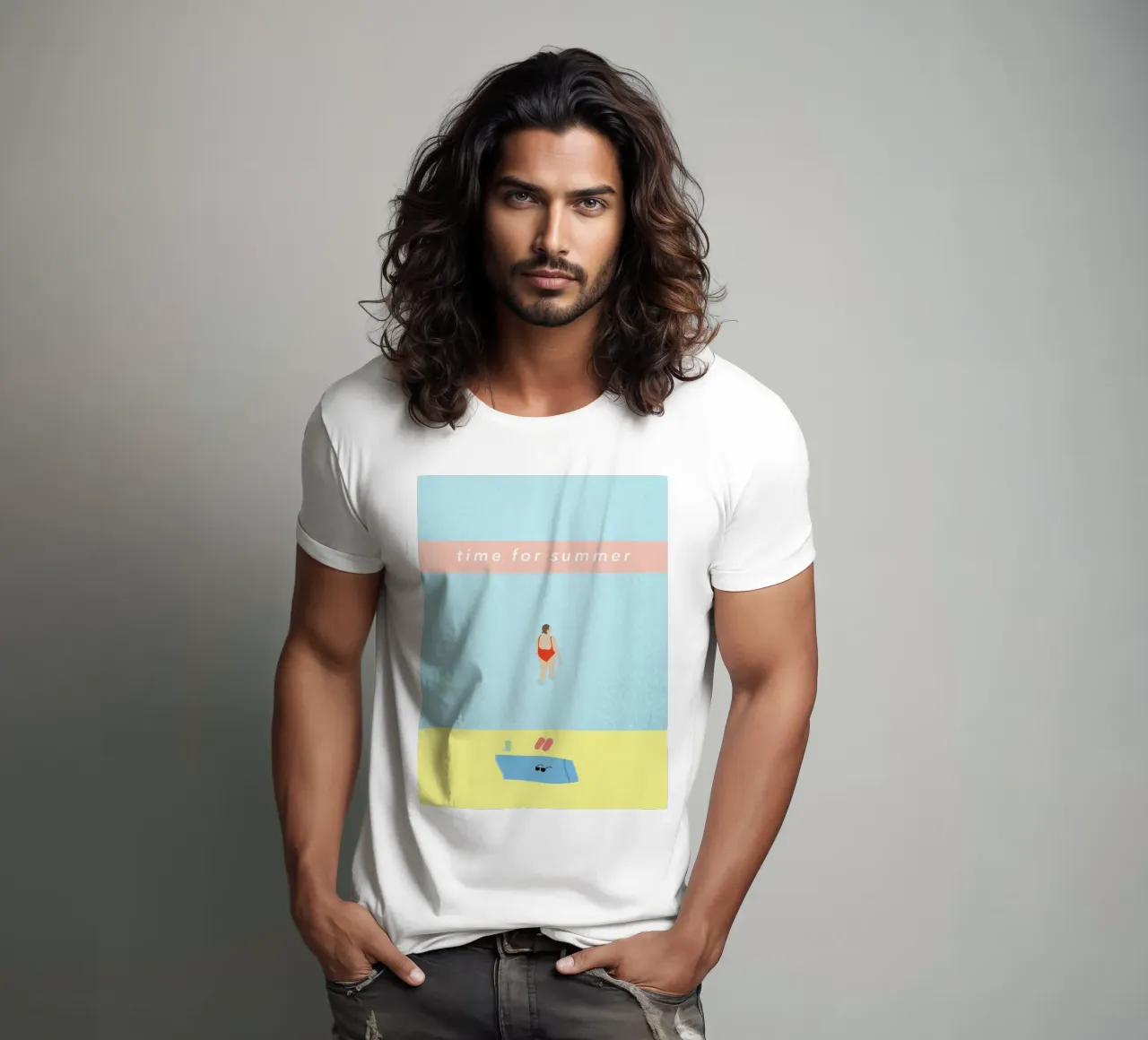 time for summer t-shirt da natural neutral