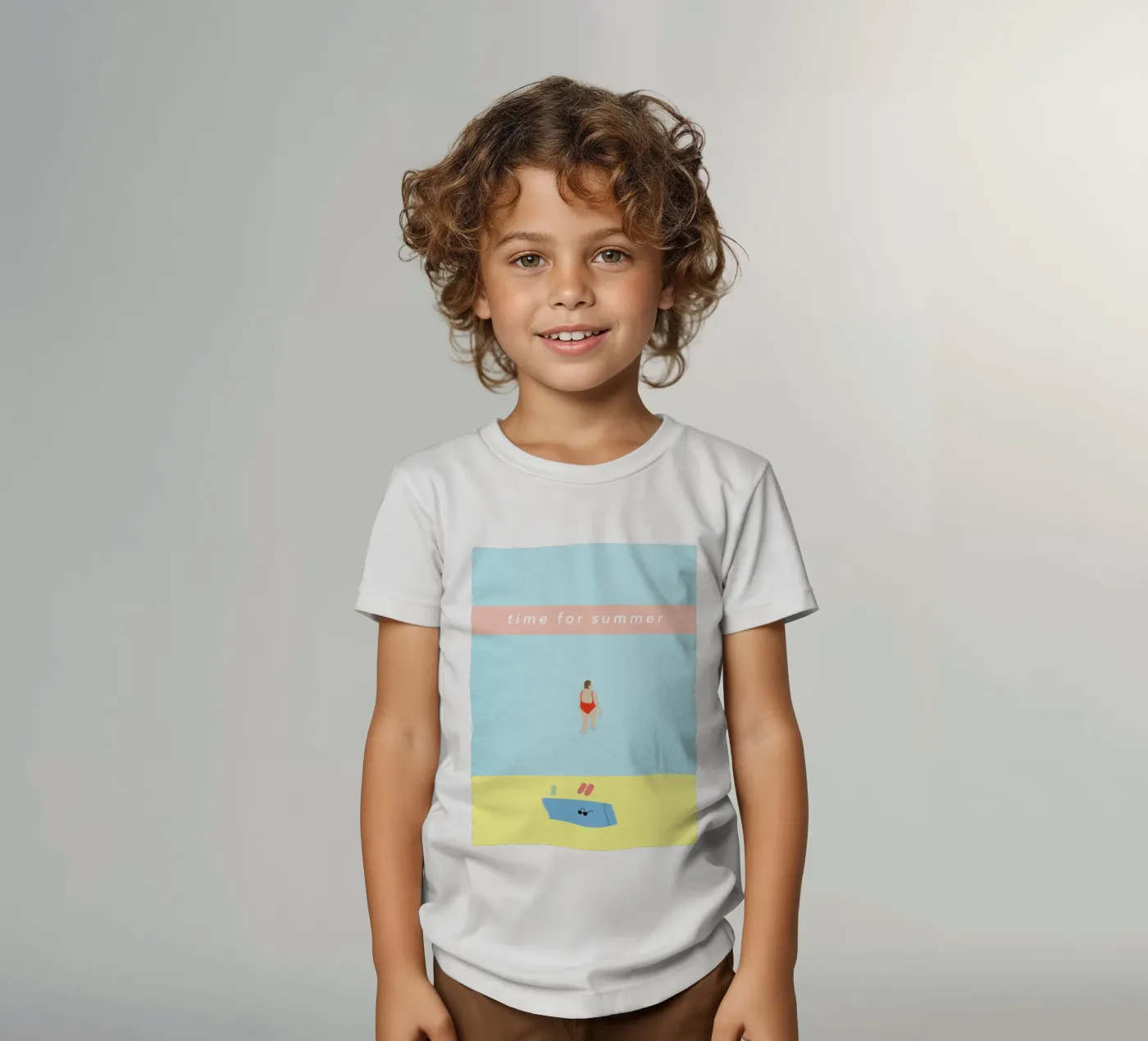 time for summer t-shirt bambini da natural neutral