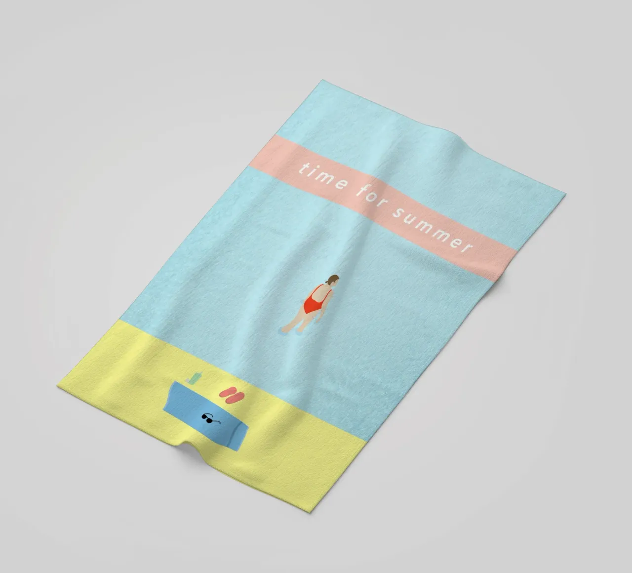 time for summer beach towel by natural neutral