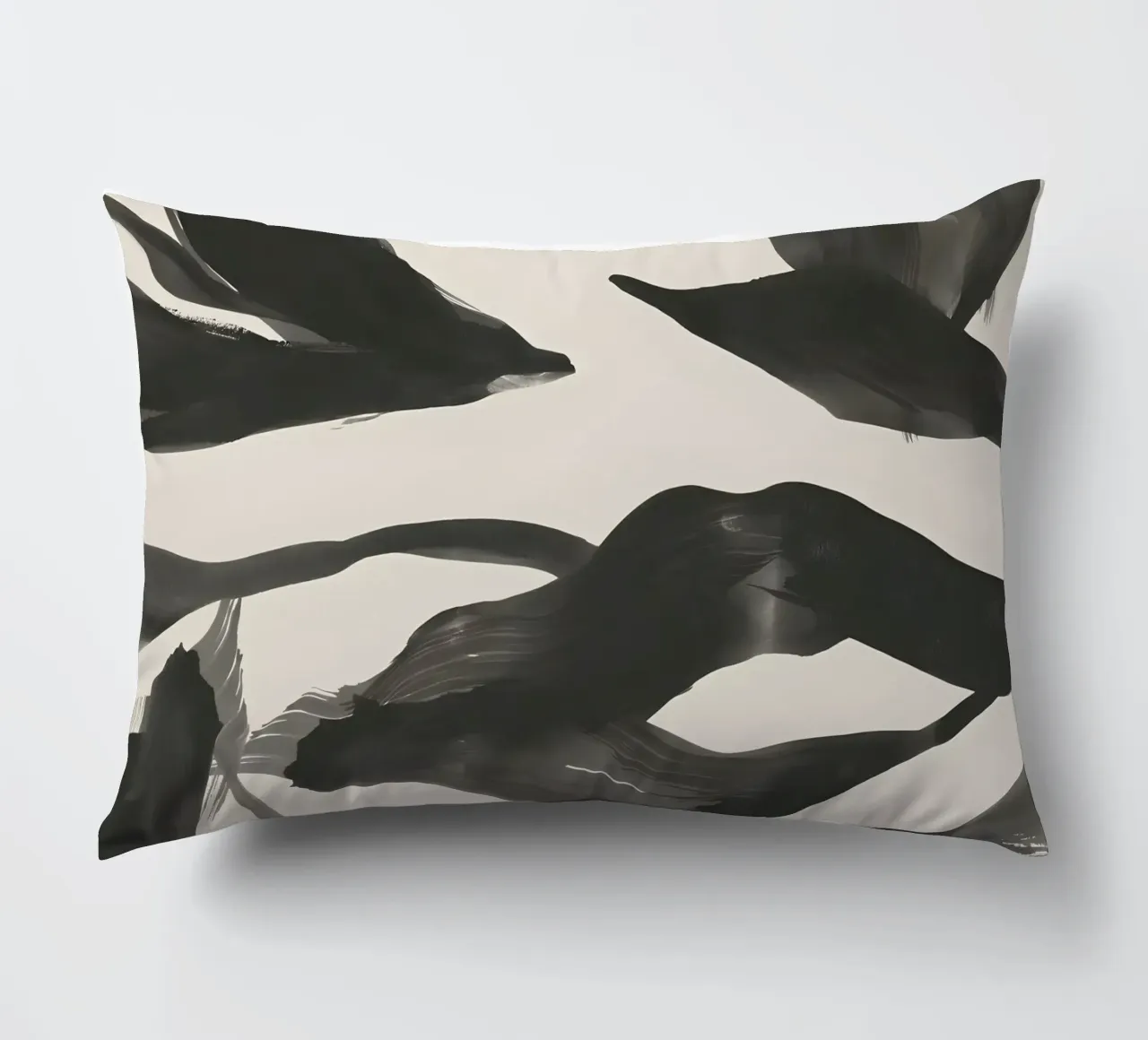 Harmony in motion - Artful flowing forms decorative cushion by Kunst und Kontrast