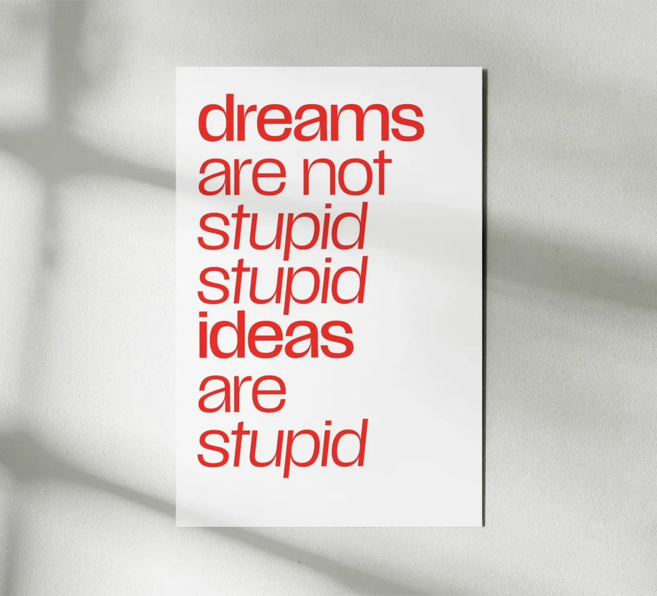 Dreams/Ideas Red alluminio dibond da DIGIDAVID