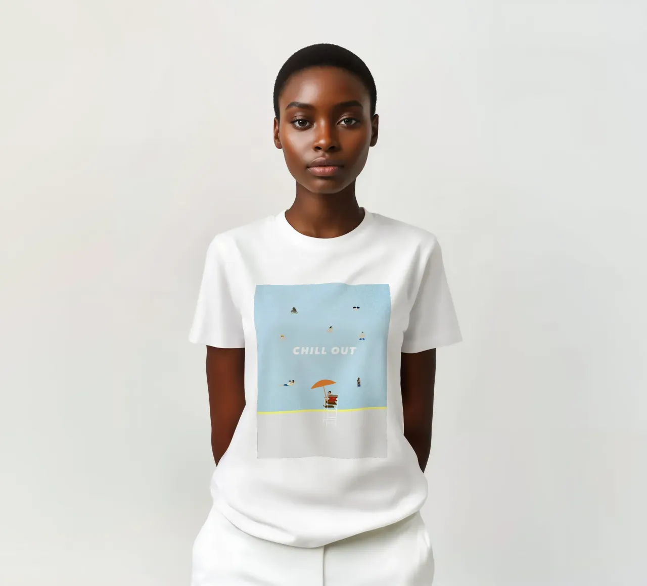 chill out - summer pool t-shirt da natural neutral
