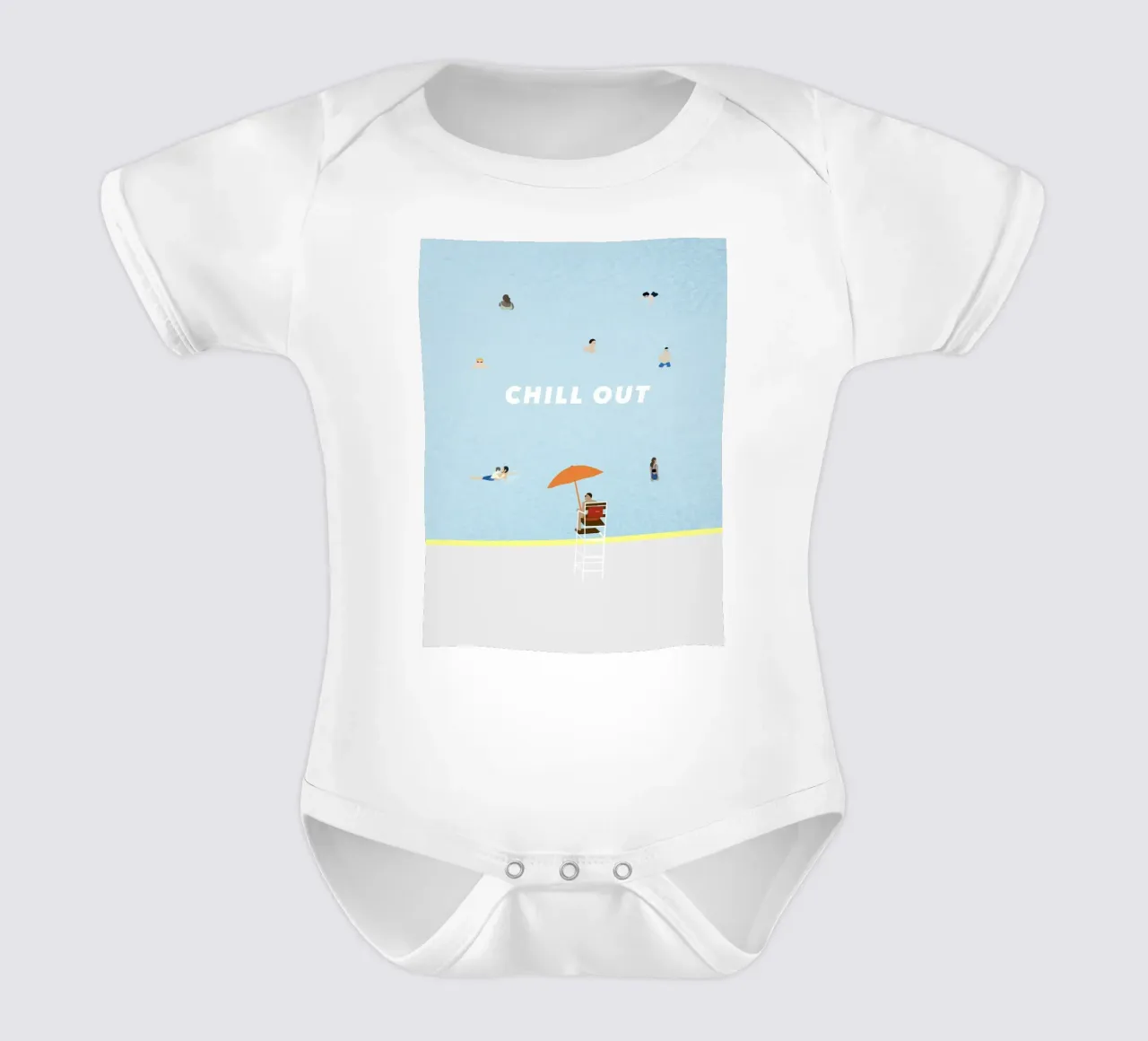 chill out - summer pool body neonato maniche corte da natural neutral
