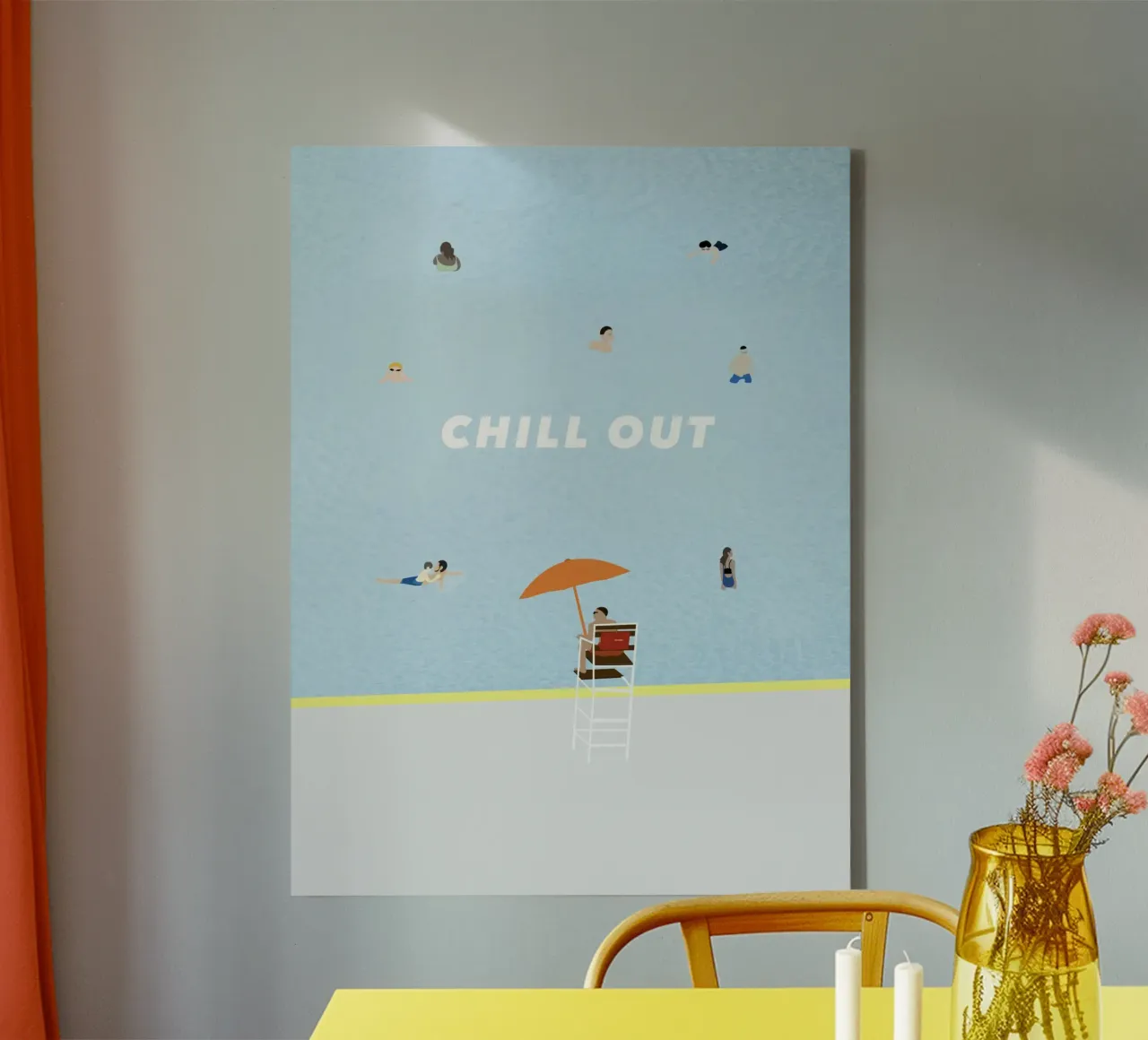 chill out - summer pool tela con Cornice a cassetta da natural neutral