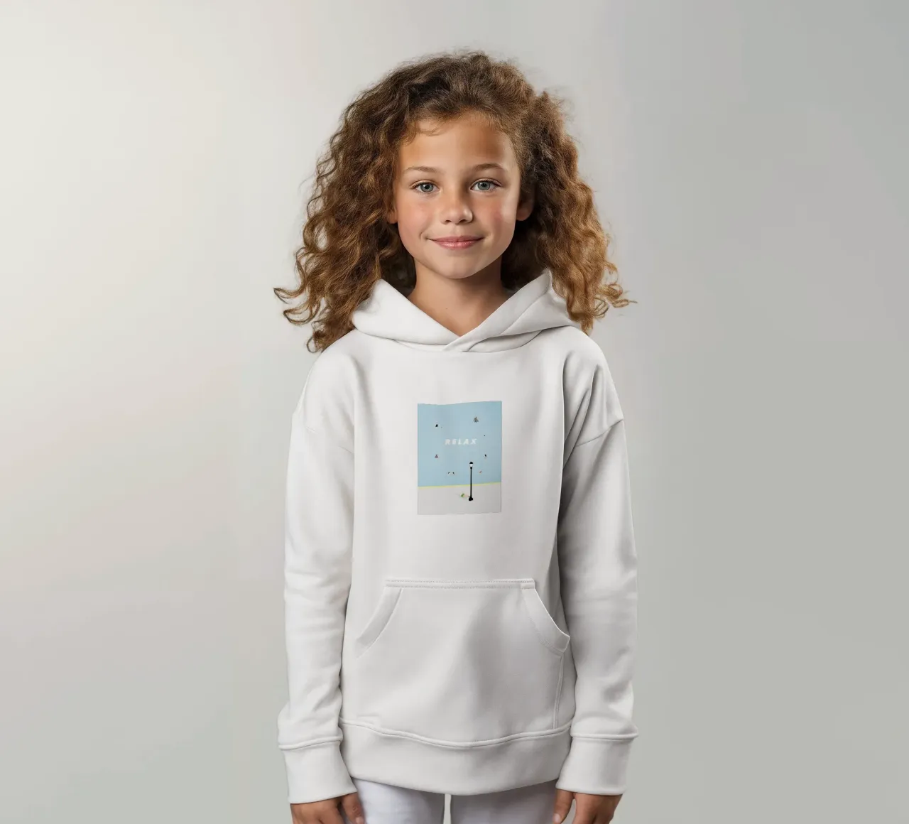 RELAX - SUMMER POOL felpa bambino con cappuccio da natural neutral