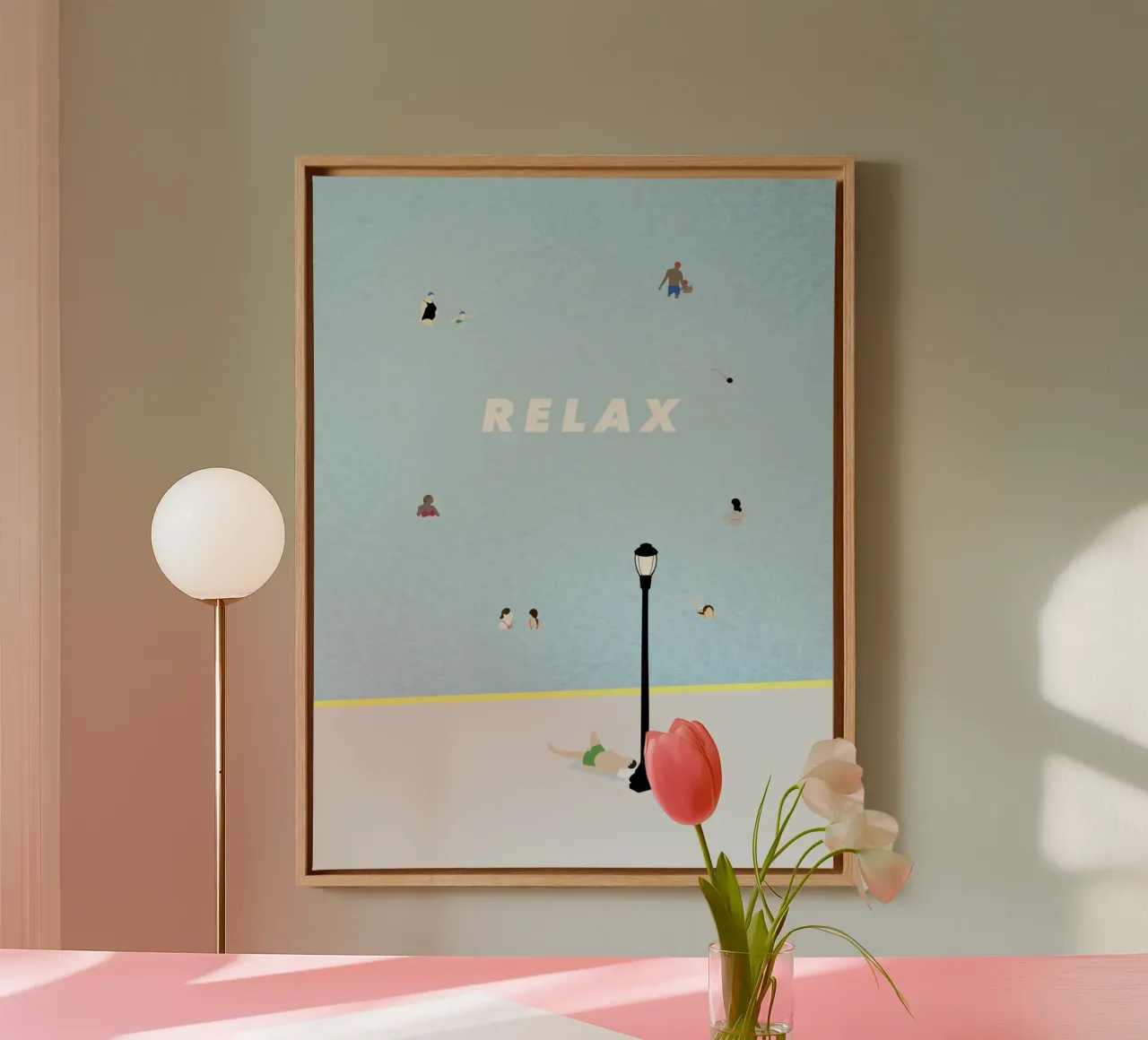 RELAX - SUMMER POOL canvas by natural neutral