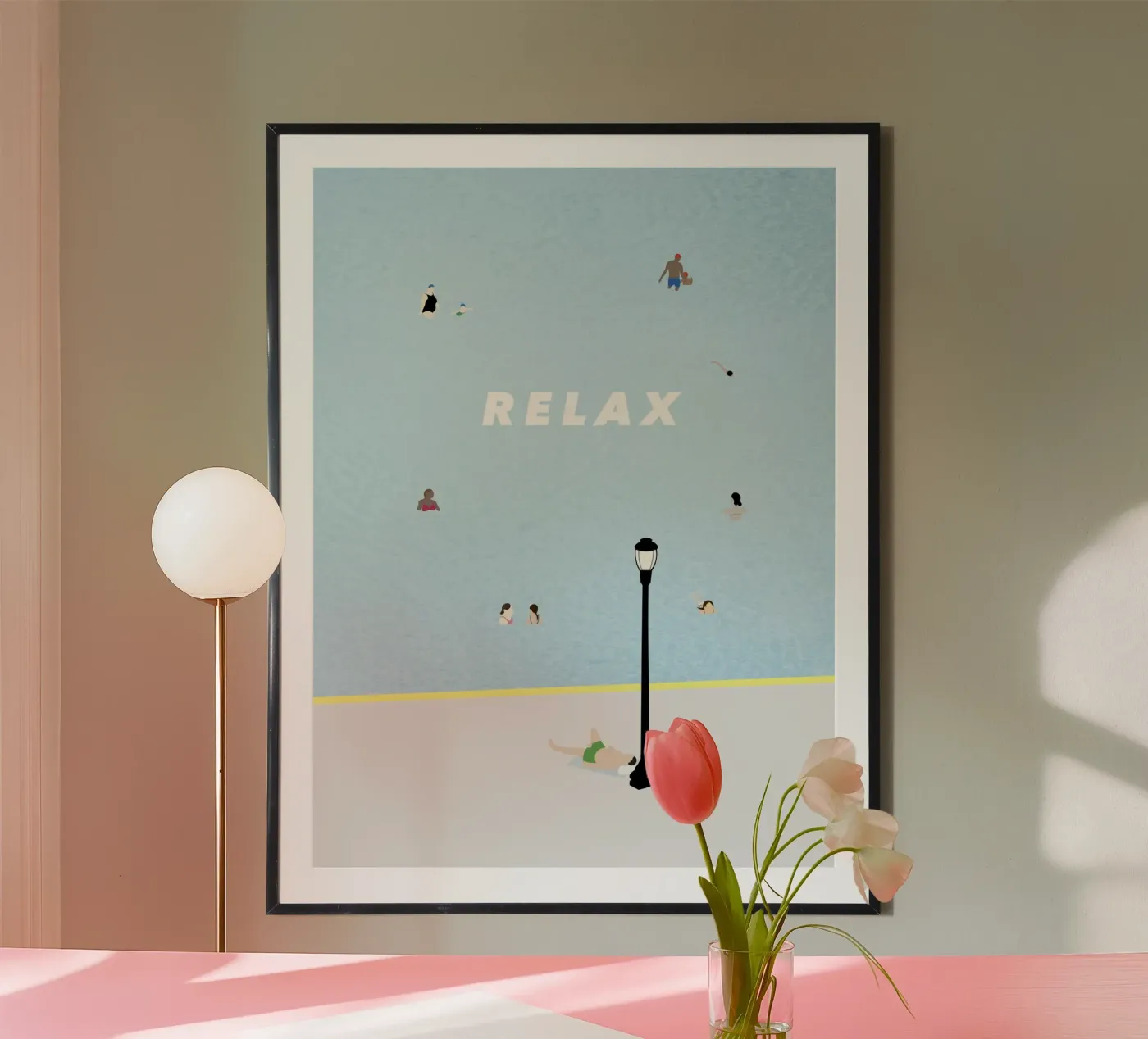 RELAX - SUMMER POOL poster da natural neutral