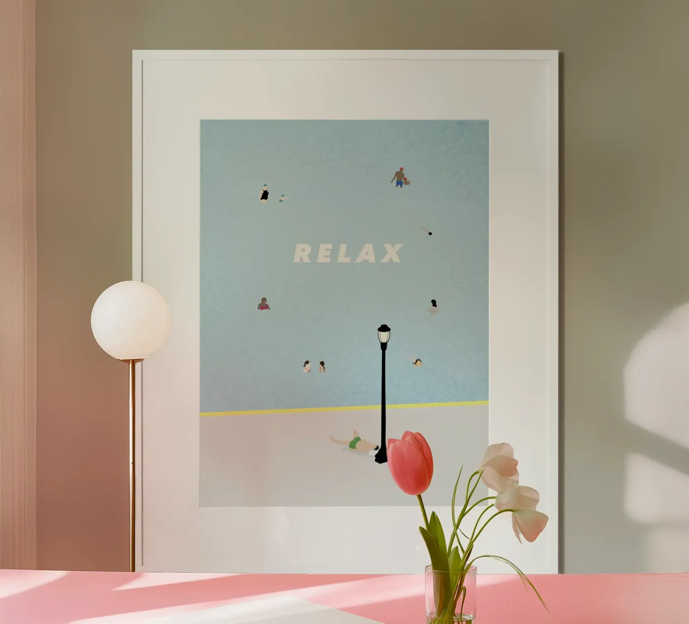 RELAX - SUMMER POOL poster da natural neutral