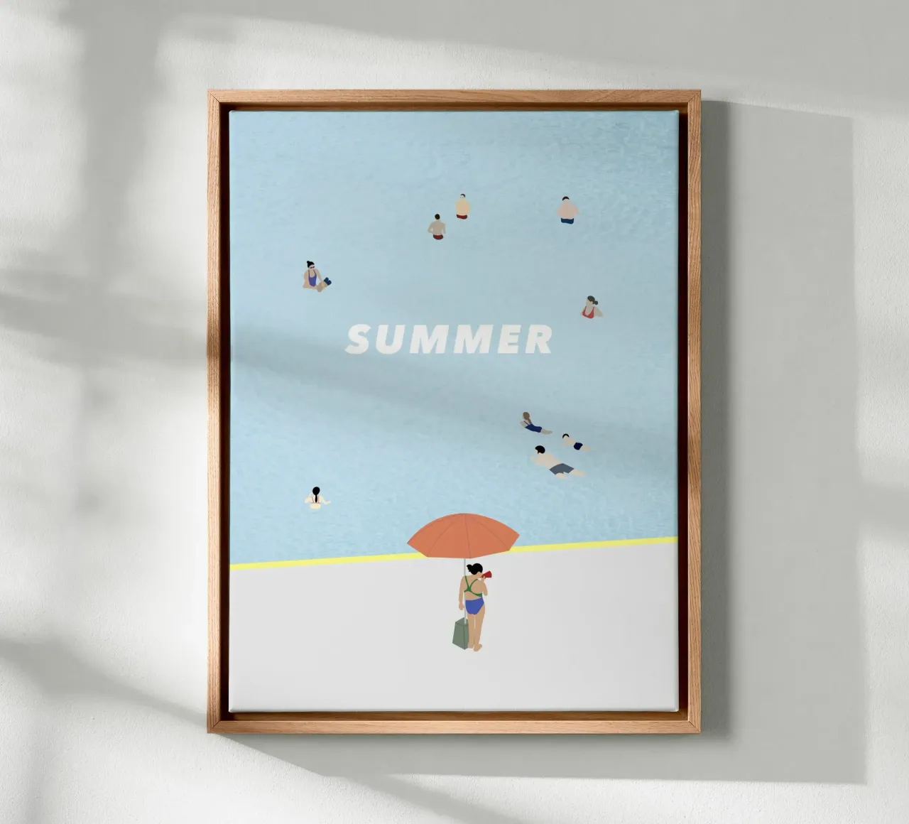 SUMMER POOL tela con Cornice a cassetta da natural neutral