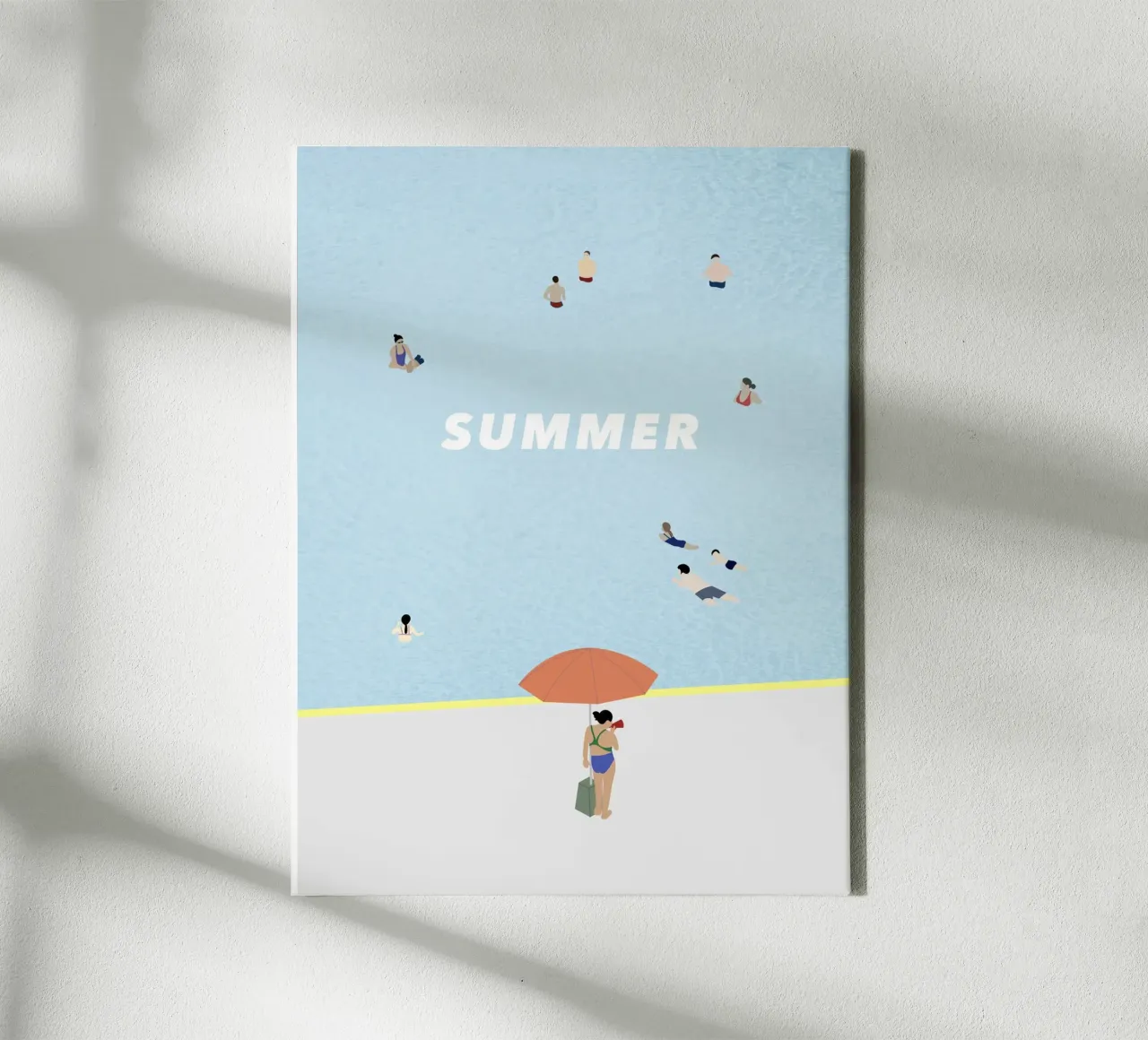 SUMMER POOL tela con Cornice a cassetta da natural neutral
