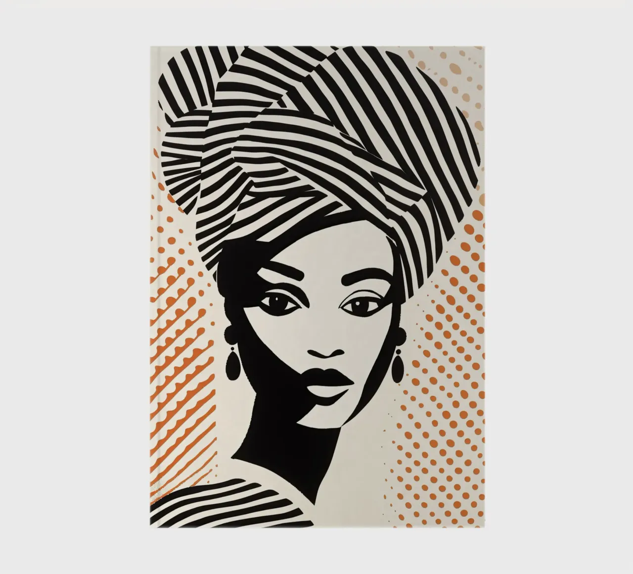 Woman with striped turban and dot pattern | Halftone screen notebook by Autofocus