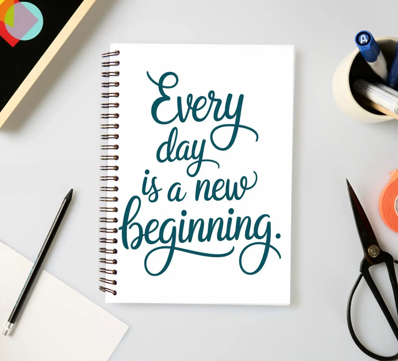 Every day is a new beginning. spiral notebook by logic