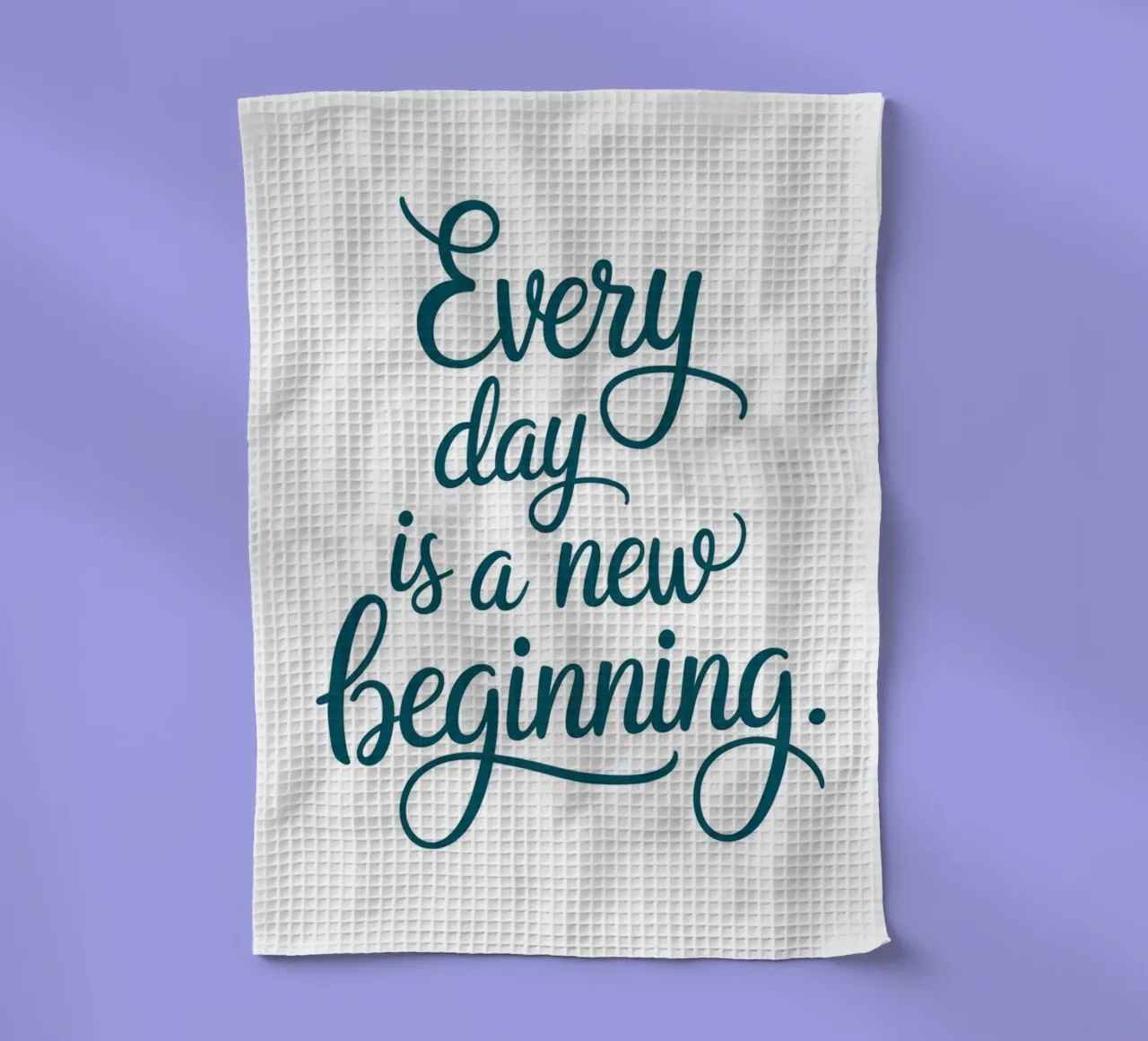 Every day is a new beginning. tea towel by logic