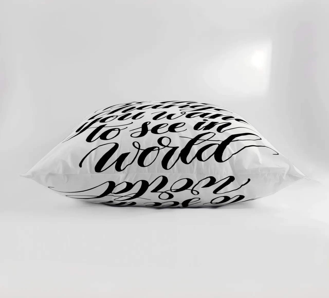 Be the change you want to see in the world. decorative cushion by logic